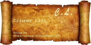 Czinner Lili névjegykártya